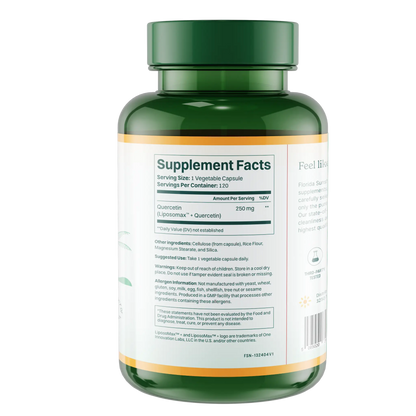 Liposomal Quercetin -  120 Capsules (250mg) - Enhanced Absorption